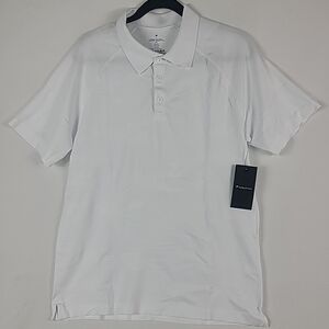 NWT Fabletics The Training Day Polo Short Sleeve Shirt White Tactical Camo Sz M